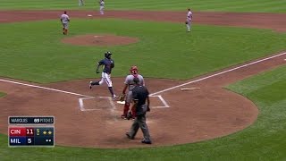 CIN@MIL: Lind plates Herrera on a sac fly to center