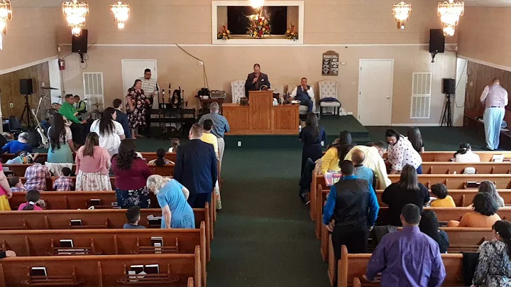 Pastor Adrian Hunt with today's message ( He's not...