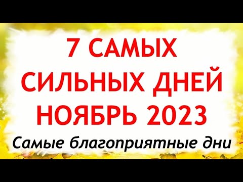 Дни СИЛЫ в Ноябре 2023. 7 самых сильных дней в ноябре 2023 года. Самые благоприятные дни месяца.