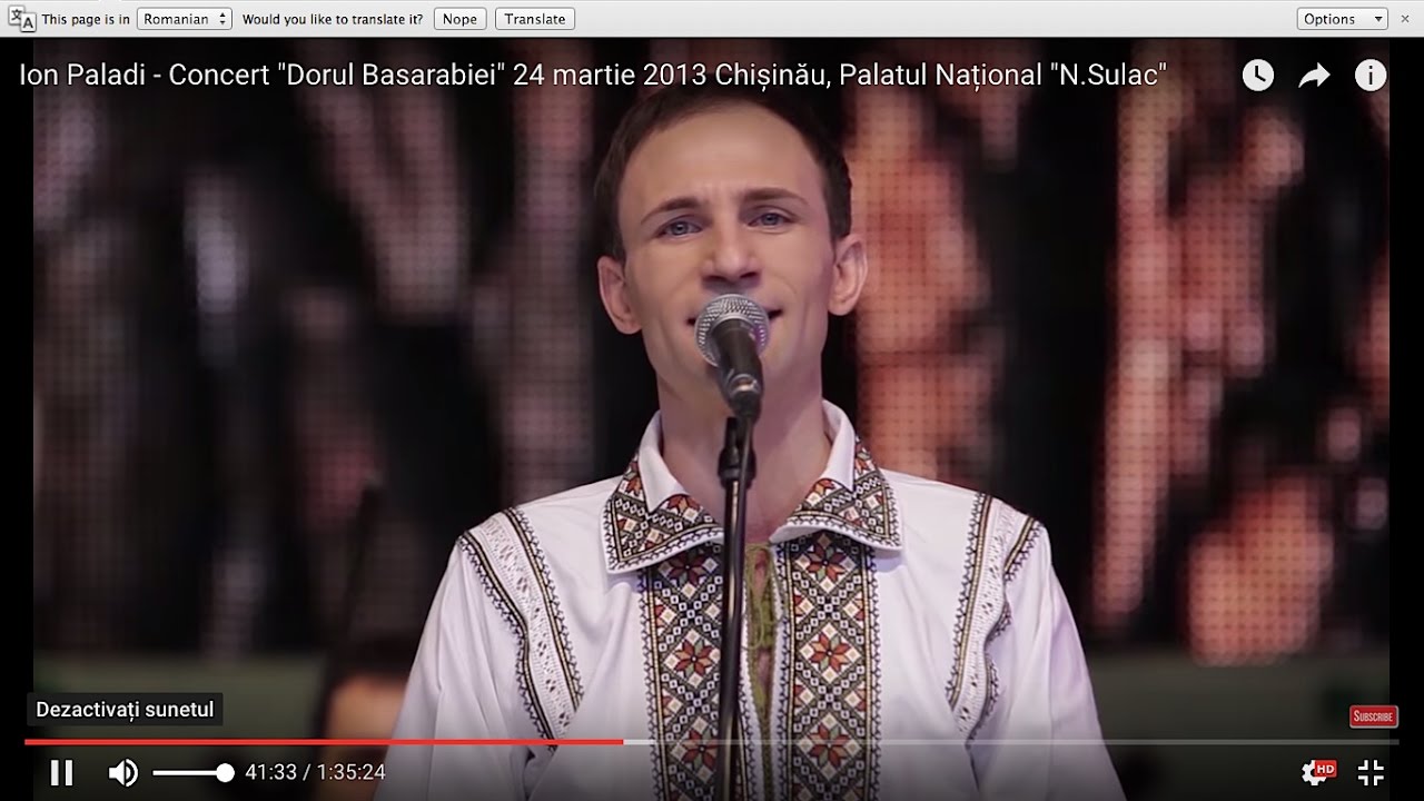 Ion Paladi - Concert "Dorul Basarabiei" 24 martie 2013 Chișinău, Palatul  Național "N.Sulac" - YouTube