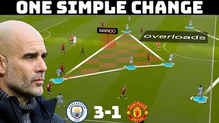 How Pep Changed The Game With One Change Tactical Analysis Manchester City 3-1 Manchester United