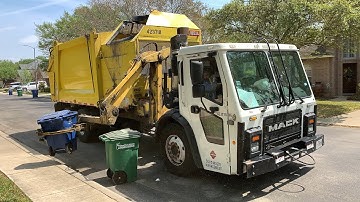 City of San Antonio: Speedy Mack LR Heil DuraPack Python Flying Through The Route!