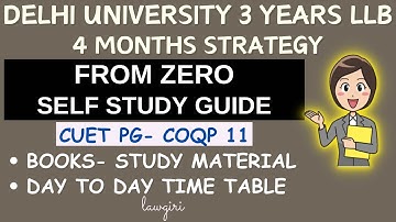 CUET PG 3 years LLB 4 months from Zero Strategy|Delhi University Law/BHU LLB Entrance 2026 