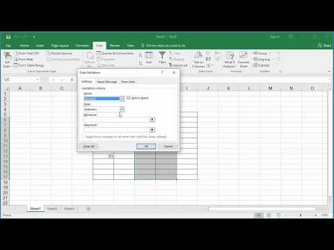 How to validate data entered in to a cell in Excel 2016 - Whole number and Decimal values