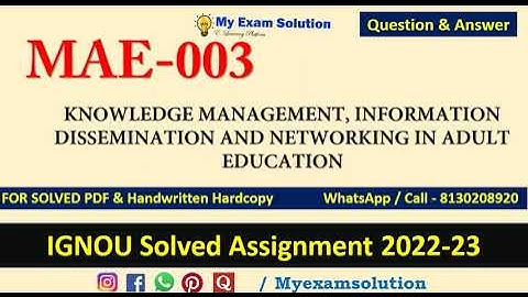 MAE 003  SOLVED ASSIGNMENT 2022-23 | English Medium  | IGNOU Solved Assignment 2022-23