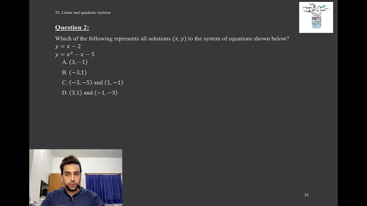 Linear and quadratic systems - YouTube