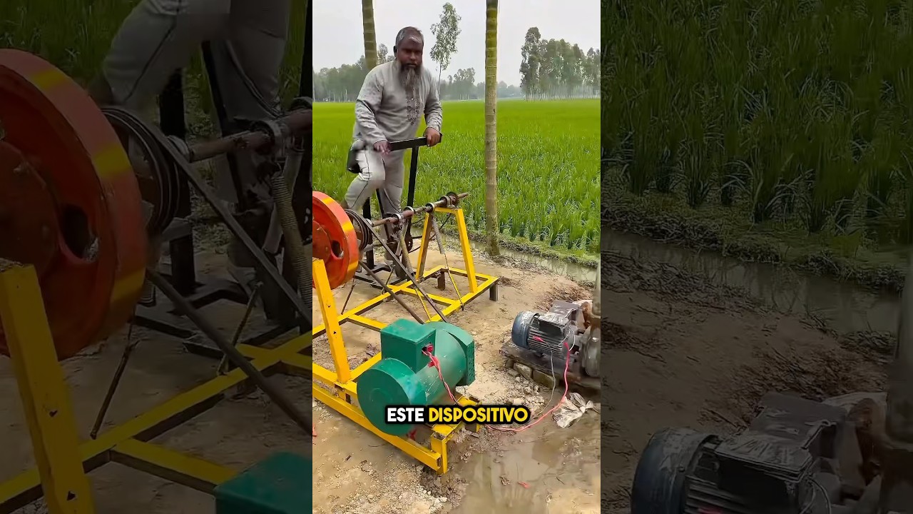 Este tío ha hecho este Jugaad para regar sus campos.