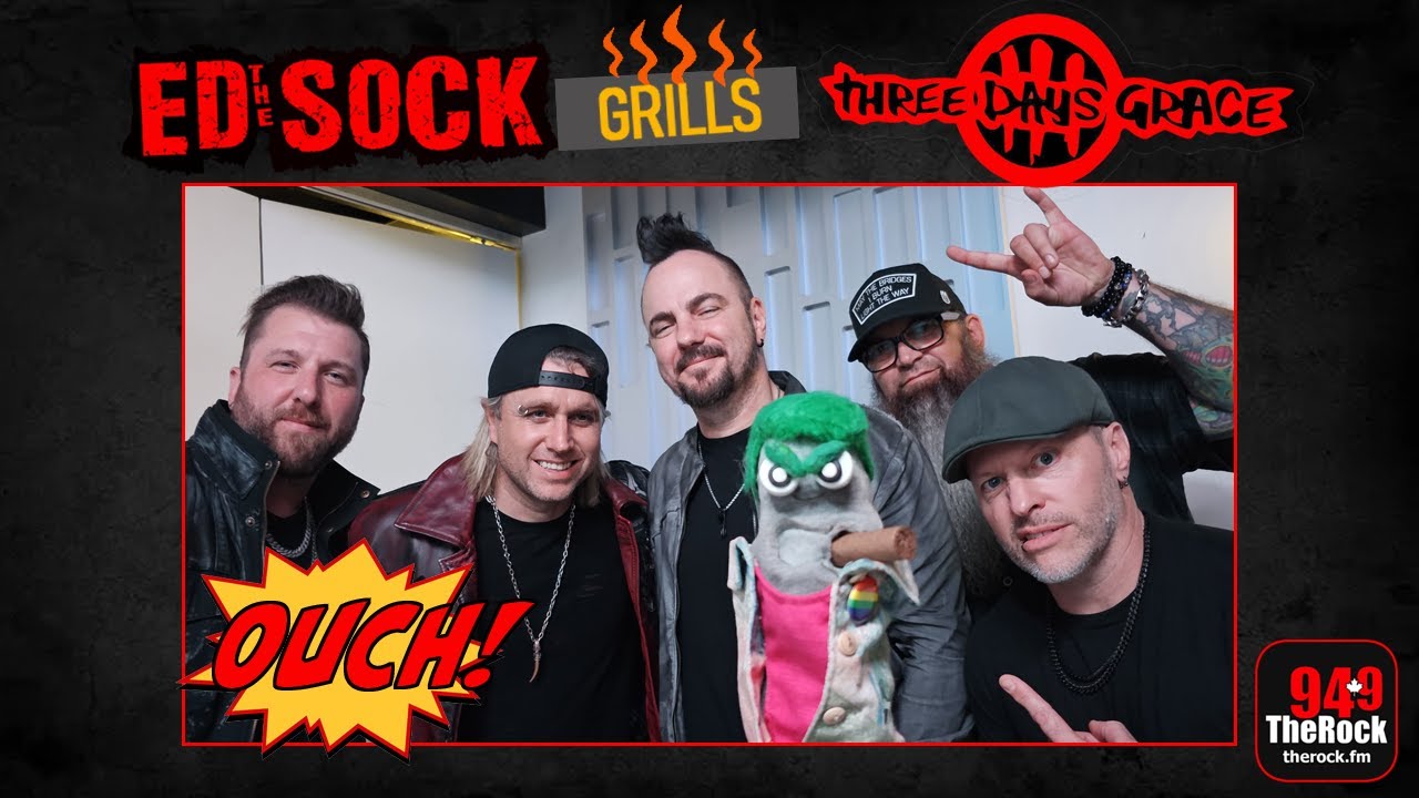 Three Days Grace get grilled by Ed the Sock!