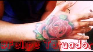 TATUAGEM ROSA NA MÃO _ tatoo rosa na mão