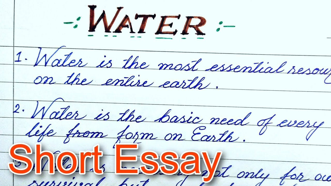 water essay meaning in english