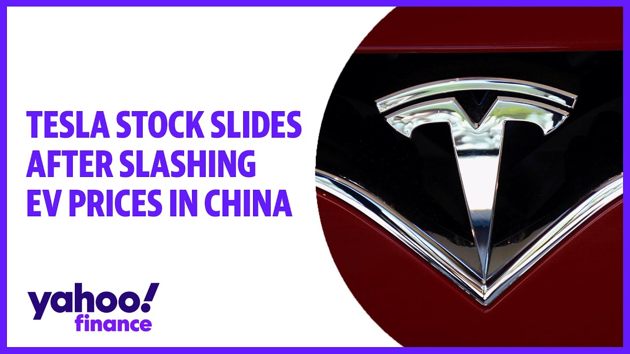 Tesla stock slides after slashing EV prices in China - YouTube