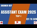 Puducherry Assistant Exam Answer Keys Q11-Q20 Puducheery Assistant Exam Answer Keys 2025