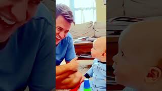 Baby's Adorable Reaction to Dad Will Melt Your Heart! 😂❤️ #shorts