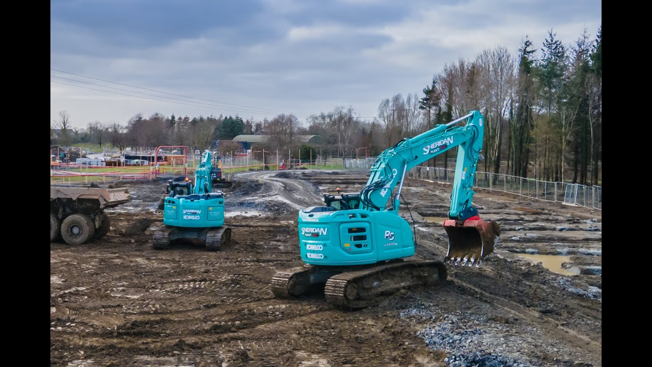 New Kobelco Excavators working on site in Ireland