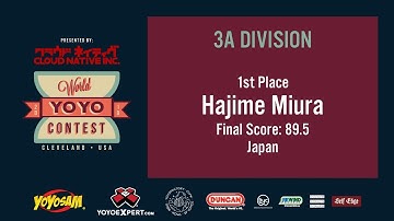 2019World Final 3A 01 Hajime Miura WORLD YOYO CONTEST 2019 Presented by Cloud Native Inc WYYC2019