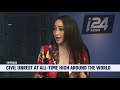 Pavlina osta on i24 nyc  talking about protests around the world