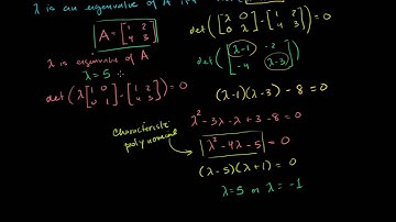 Linear Algebra: Example solving for the Eigenvalues of a 2x2 matrix (Bangla)