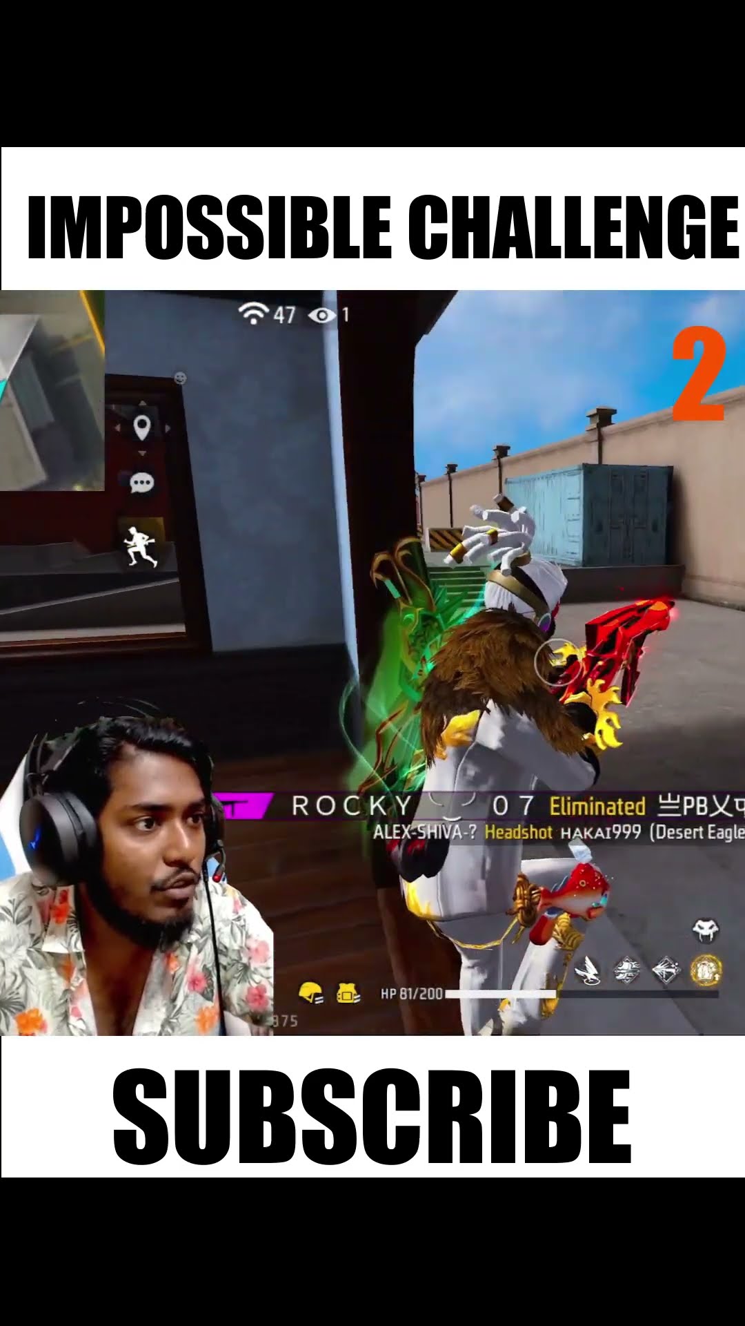 OMG Insane ?? Impossible Challenge ?                  .  #shorts #freefire #itzkabbo