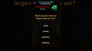 Which function finds the largest value in a set? | #ExcelTips #ExcelTricks #ExcelQuiz #ExcelTraining