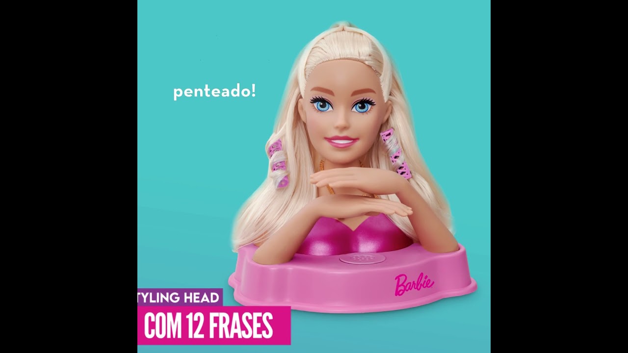 Barbie Boneca Busto Make Hair Fala 12 Frases Com Acessórios