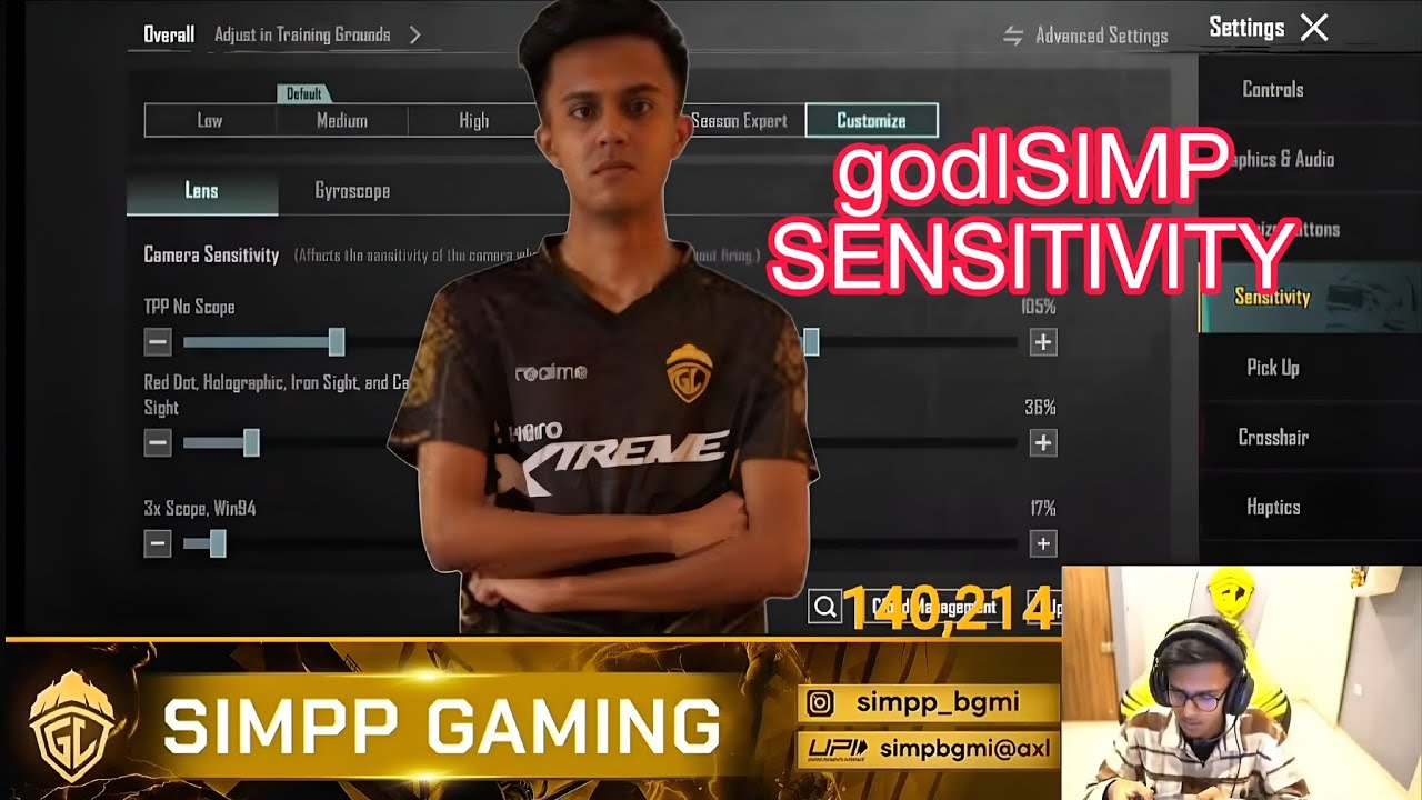 godlSIMP SENSITIVITY AND CONTROL CODE #SIMP @simppgamingg #video ...