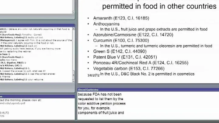 CFSAN/JIFSAN Food and Nutrition Webinar - Color Additives in Food