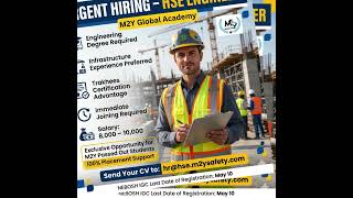 Hiring HSE Engineer | Salary 8000–10000 | 100% Placement for M2Y Students | Apply Now #hiring
