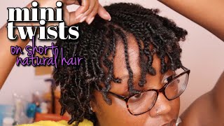 Mini Twists with Curly Ends on SHORT Natural Hair | Type 4 Natural Hairstyles