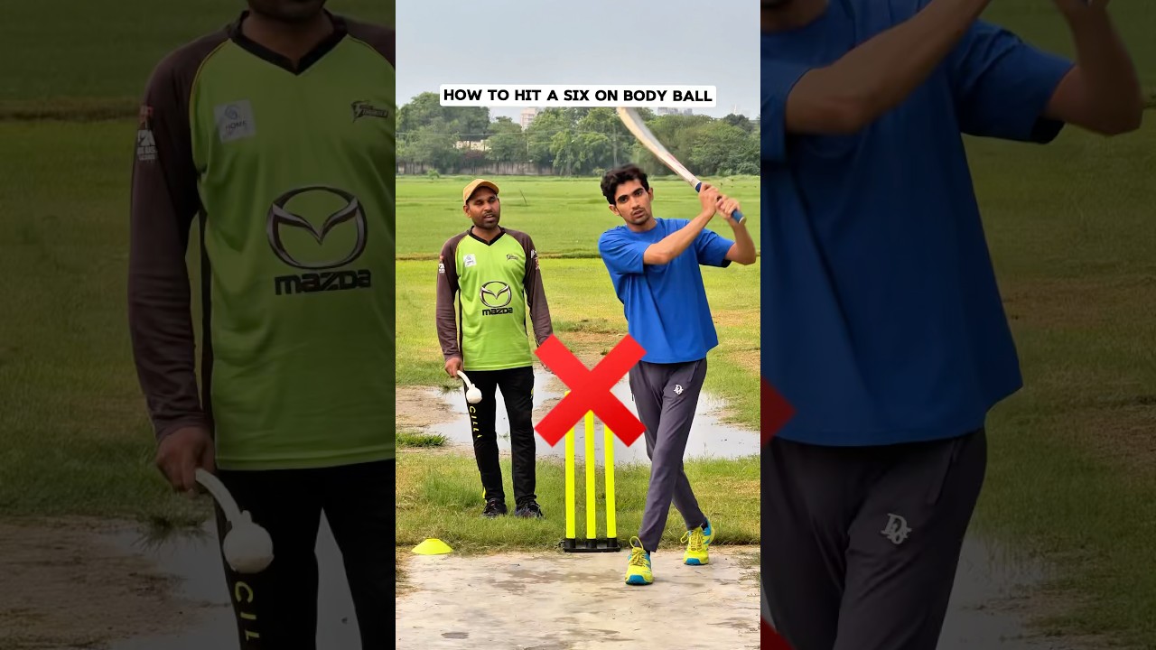 How to hit a six on  Body Ball—Weather  Conditions 😍⛈️—Pacey Pitch⚡️