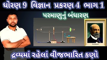 દ્રવ્યમાં રહેલાં વીજભારિત કણો | std 9 science ch 4