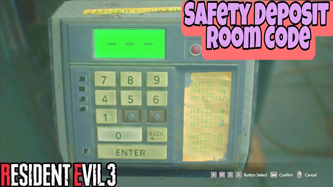 Resident Evil 3 Remake Safety Deposit Room Code Enter Locker Number
