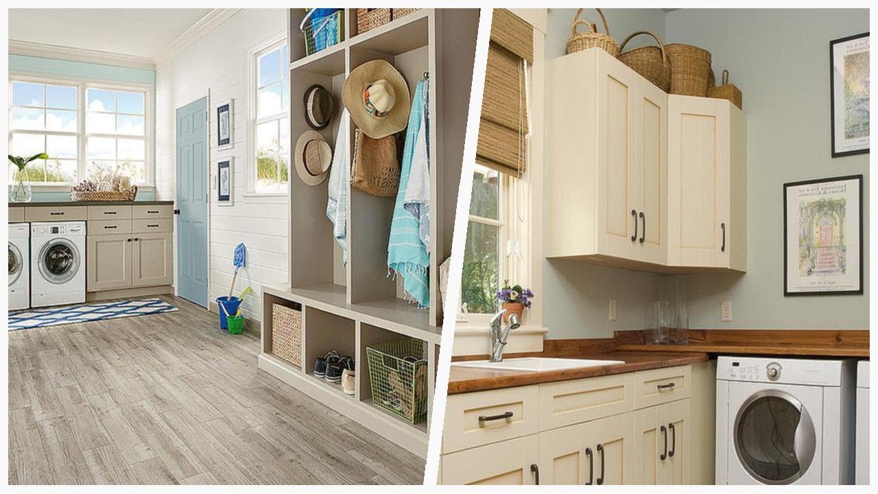 Transform Your Laundry Room with Chic Beige & Black Cabinets | Designer ...
