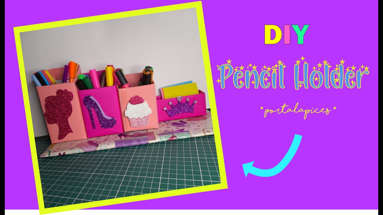 How to make a paper pen holder 👩‍🎨 📐💜 DIY Pencil Holders Porta