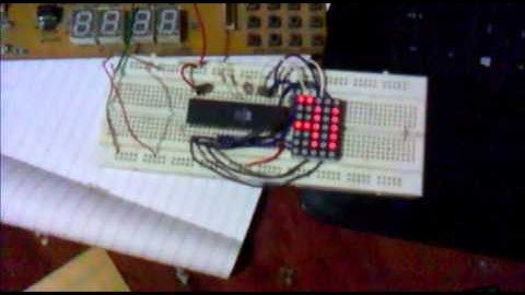 scrolling A on Dot Matrix LED Display using 8051