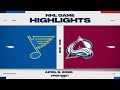 NHL Highlights | Blues vs. Avalanche - April 5, 2026