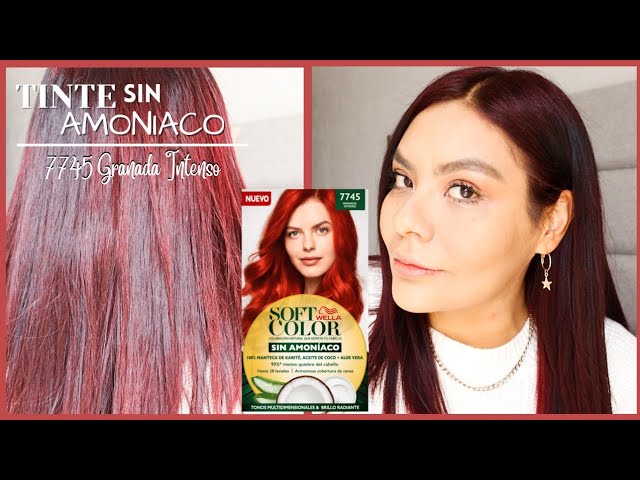 TINTE SIN AMONIACO Soft Color Wella | 7745 Granada Intenso | Tinte Rojo en  cabello Oscuro - YouTube