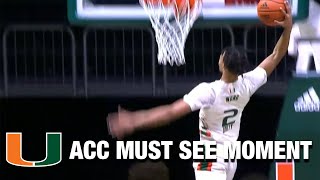 Miami's Isaiah Wong Puts Down The 1-Handed Jam | ACC Must See Moment Content