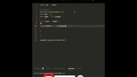 Leetcode problem #1 Palindrome string in javaScript #shortsvideo #javascript #shortsfeed #js