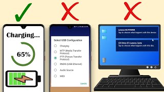 USB options showing in android when connected to PC but phone charges - YouTube