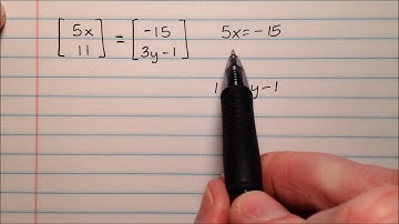 Equations with Equal Matrices Example