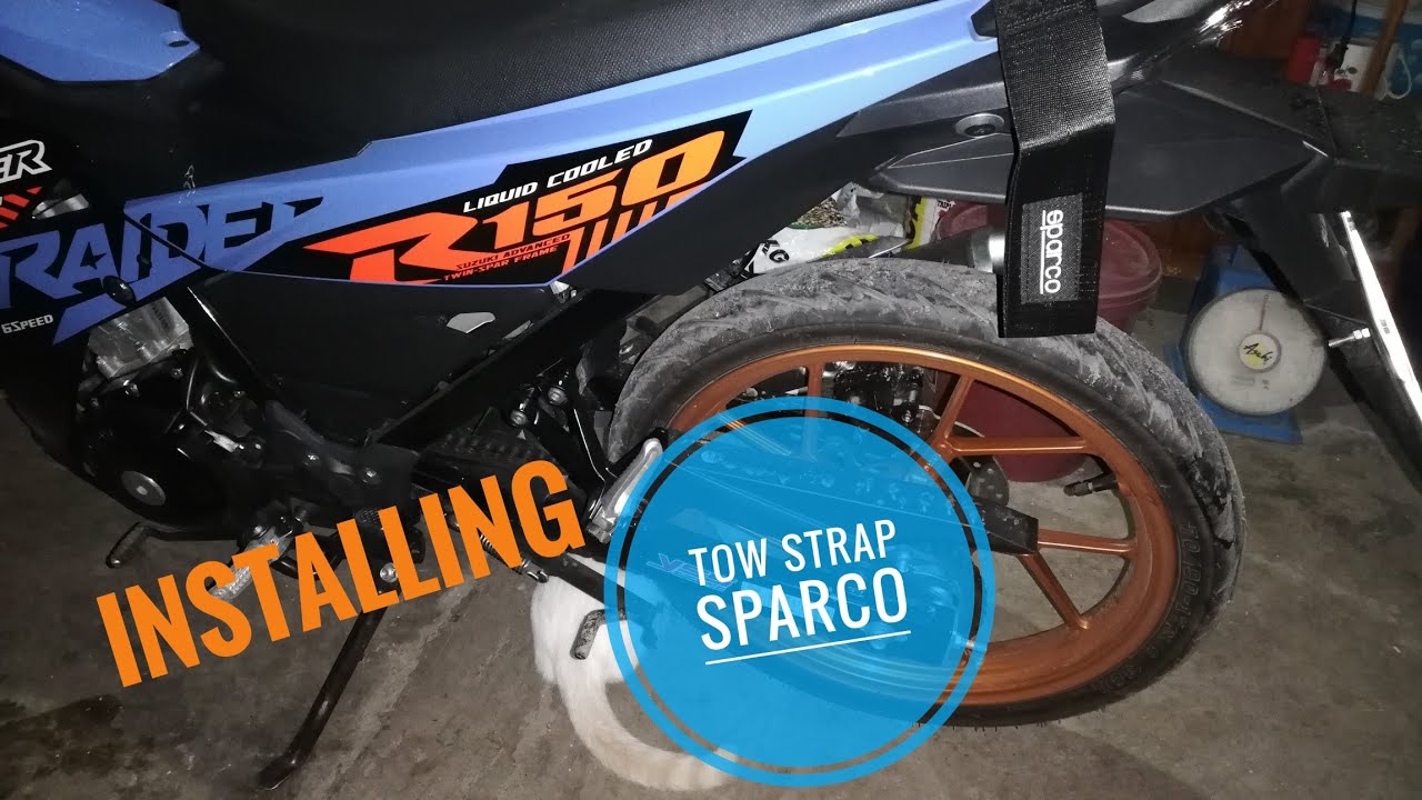 Installing Sparco Tow Strap Raider Fi 150 YouTube