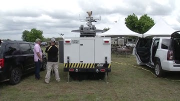 Border Security Expo Demos pCom XL Satellite Cellular Comms Trailer for Border Protection
