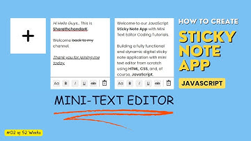 How To Create Sticky Notes App in HTML CSS & JavaScript | Mini Text Editor in JavaScript