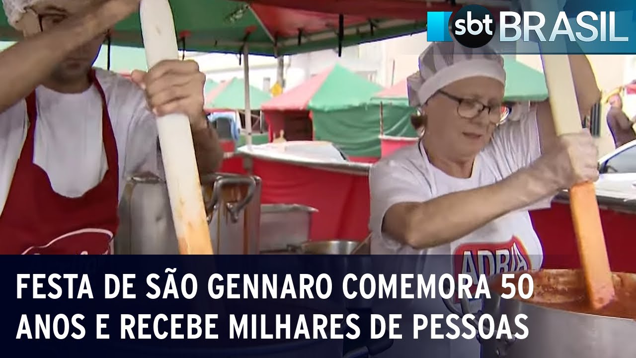 Festa de São Gennaro comemora 50 anos e recebe milhares de pessoas | SBT Brasil (09/09/23)