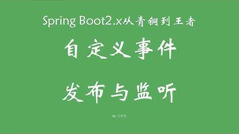 6 4 自定义事件的发布与监听 SpringBoot从青铜到王者系列 教程