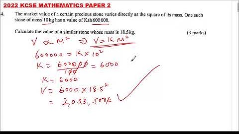 2022 KCSE MATHEMATICS PAPER 2 QUESTION 4
