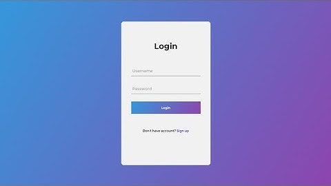 Animated Login Form Using HTML & CSS & JQurey