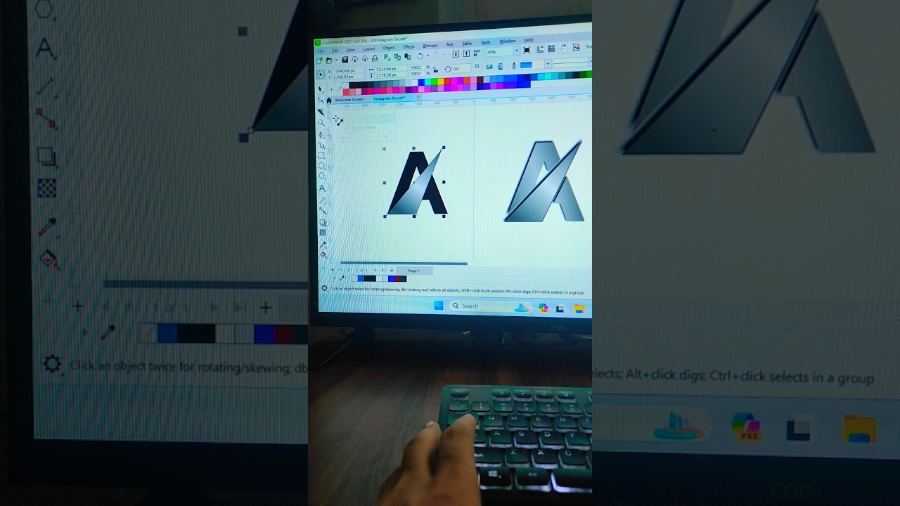 Logo design in corel graphic design coreldraw graphic design 