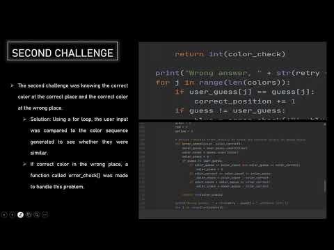Python programming project: A master mind computer game