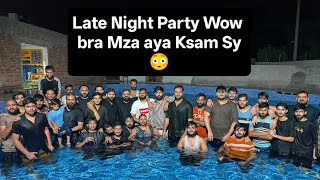 Late Night Party at Swiming pool 😳 Full Enjoy With My Work Area Family 🤪 @MrBeast